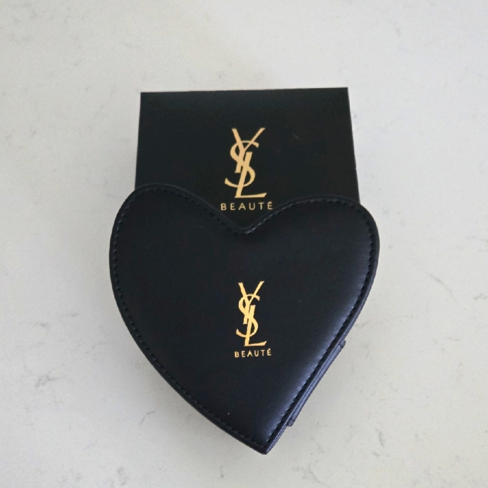 New In Box YSL Beauté Black Heart-Shaped Vanity Case Jewelry Box Holder